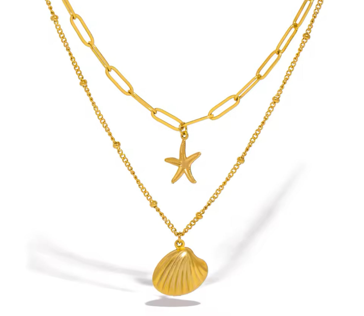 Paperclip starfish & shell stack