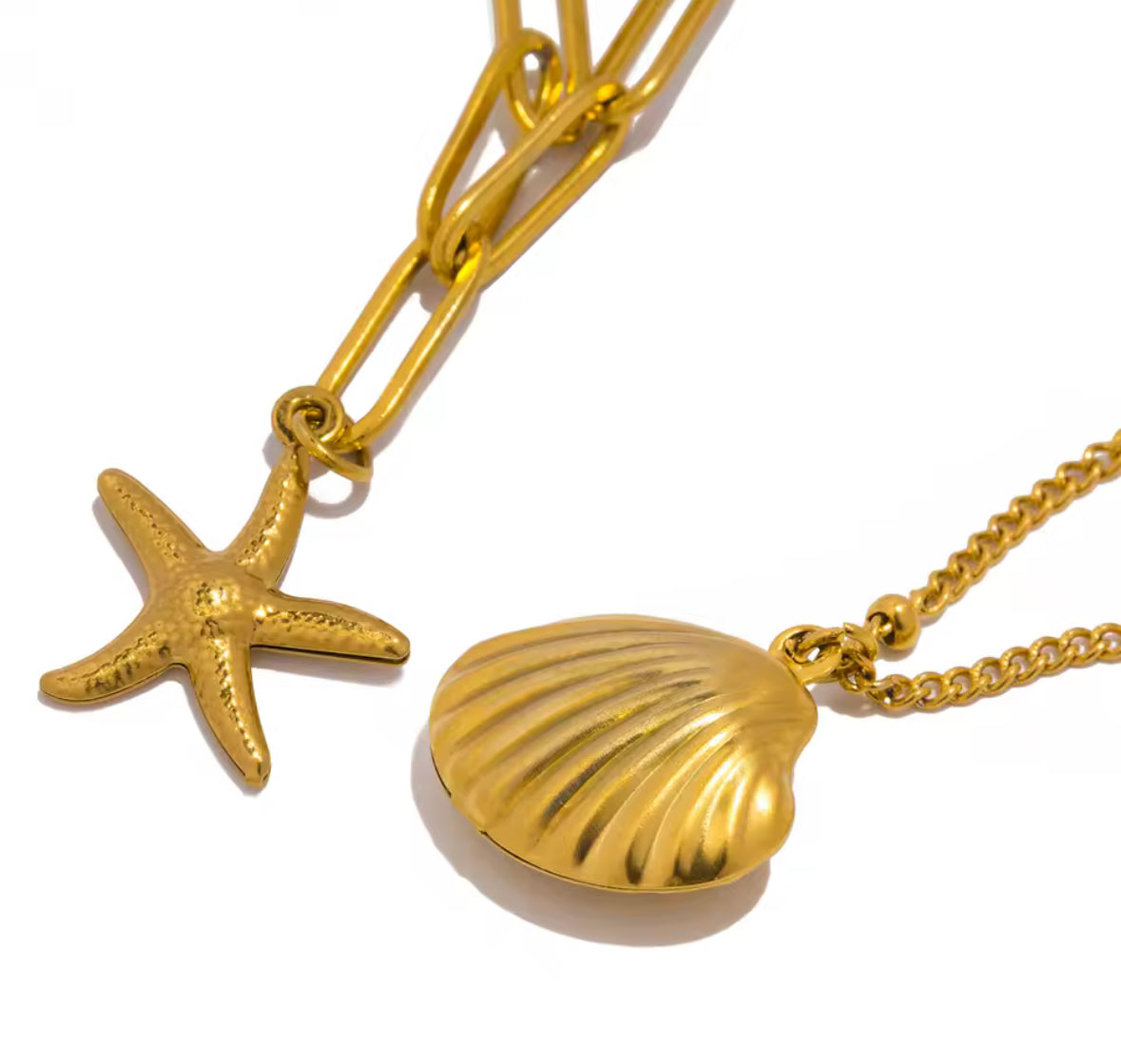 Paperclip starfish & shell stack
