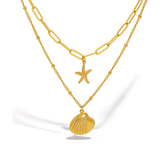 Paperclip starfish & shell stack