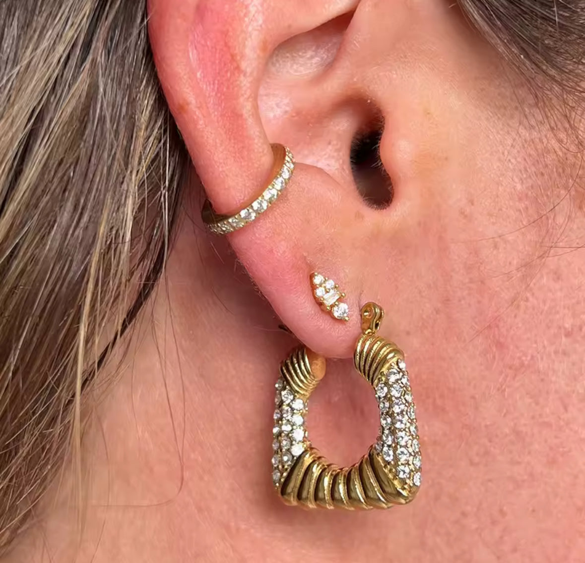 Chunky square earring